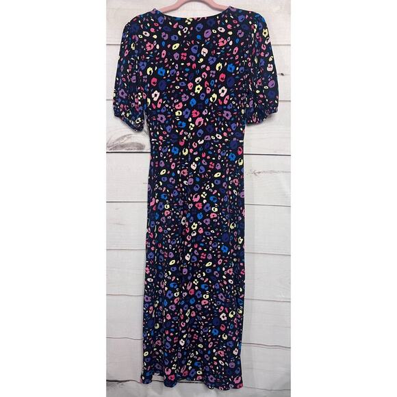 Lipsy London Dress Size US 4 Black With Neon Geometric Print Long Unique - Picture 2 of 6